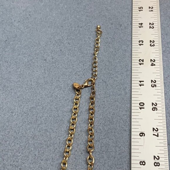 Charming Charlie Statement Necklace 21 In Gold Faceted Dangles Pink Yellow Green - Picture 5 of 6